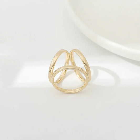 Anneau De Foulard doré triple anneau lisse