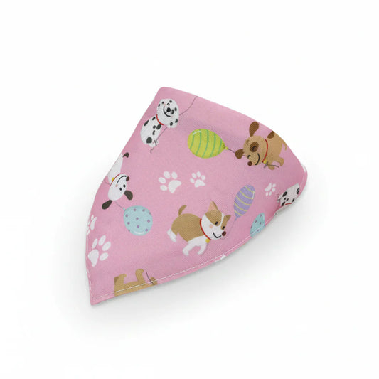 Bandana Pour Chien rose avec chiens ballon