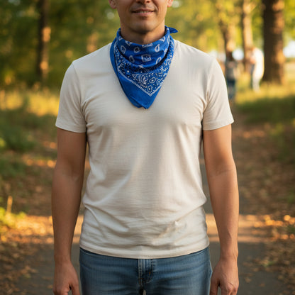 Bandanas en coton bleu homme