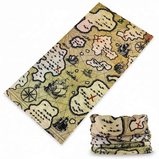 Tours De Cou Bandana multicolore carte au trésor - BoucleAura