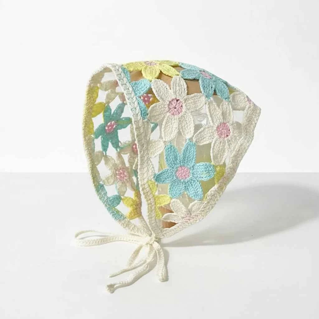 Bandana pour cheveux femme multicolore crochet floral - BoucleAura