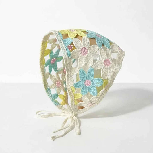 Bandana pour cheveux femme multicolore crochet floral - BoucleAura