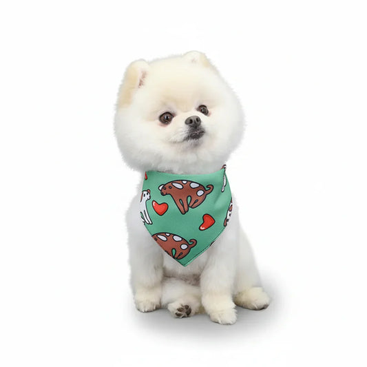 Bandana Pour Chien vert avec ours marron