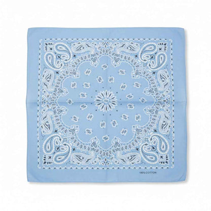Bandana en coton bleu motif cachemire - BoucleAura