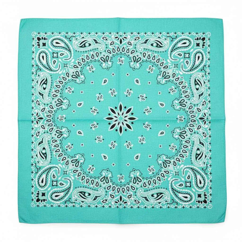 Bandana en coton bleu motif cachemire - BoucleAura
