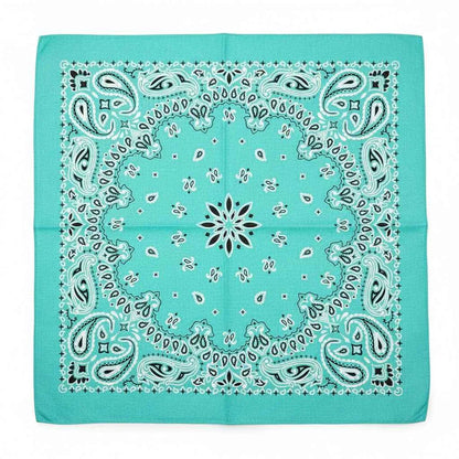 Bandana en coton bleu motif cachemire - BoucleAura