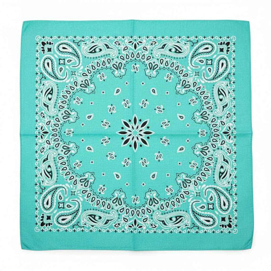 Bandana en coton bleu motif cachemire - BoucleAura