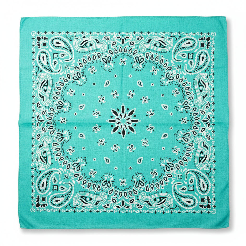Bandana en coton homme bleu motif cachemire - BoucleAura