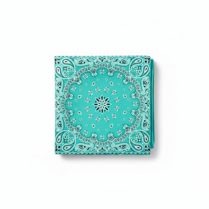 Bandana en coton homme bleu motif cachemire