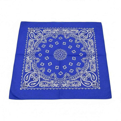 Bandana en coton bleu à motif cachemire - BoucleAura