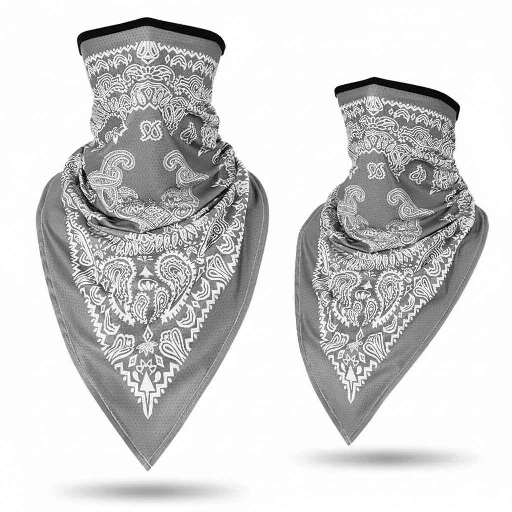 Tour De Cou Bandana gris foulard paisley - BoucleAura