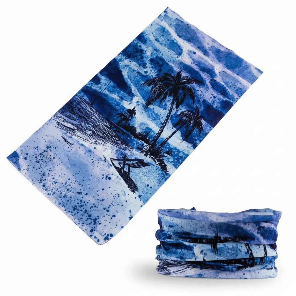Tours De Cou Bandana bleu homme motif palmier - BoucleAura