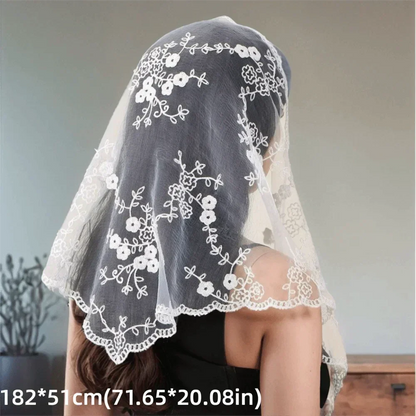 Bandana pour cheveux femme gris en dentelle - BoucleAura