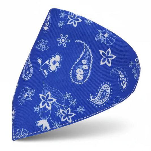 Bandana En Coton bleu à fleurs personnalisable