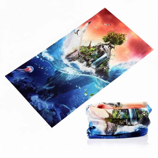 Tour De Cou Bandana multicolore paysage naturel - BoucleAura