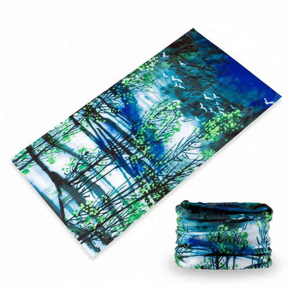 Tour De Cou Bandana bleu paysage naturel - BoucleAura