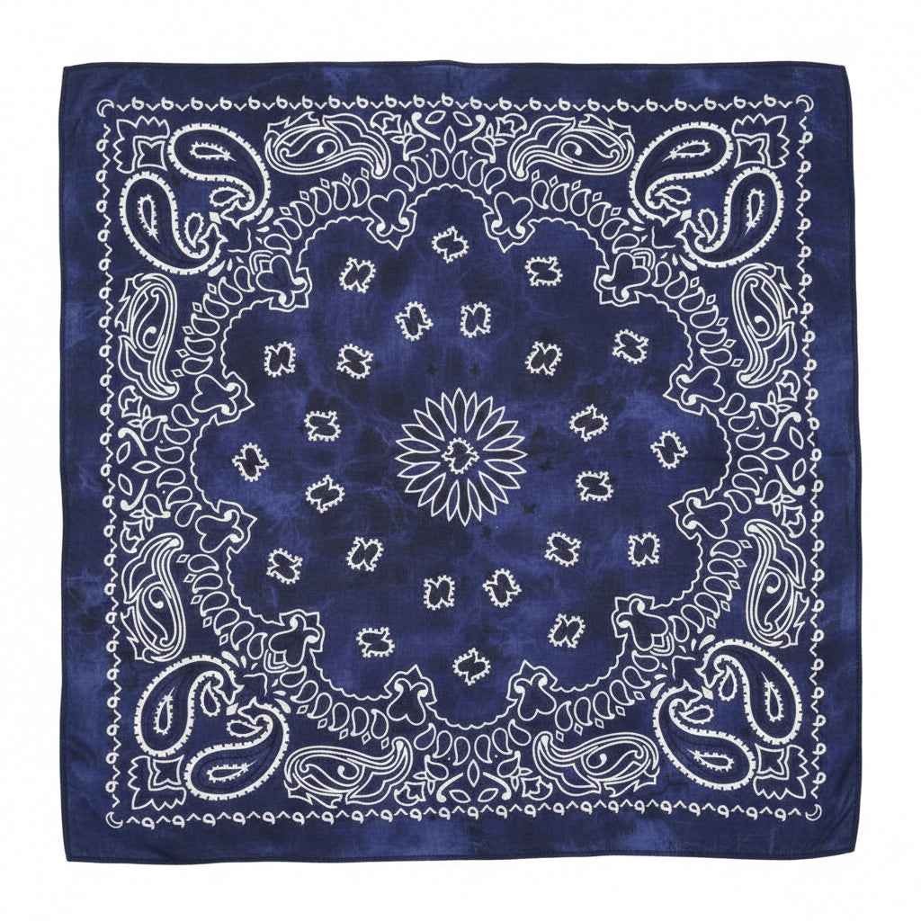 Bandana en coton bleu homme motif cachemire - BoucleAura