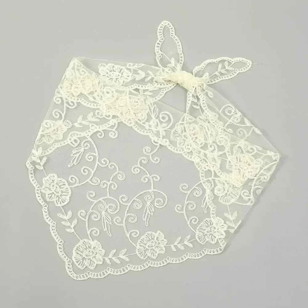 Bandana pour cheveux femme gris en dentelle - BoucleAura