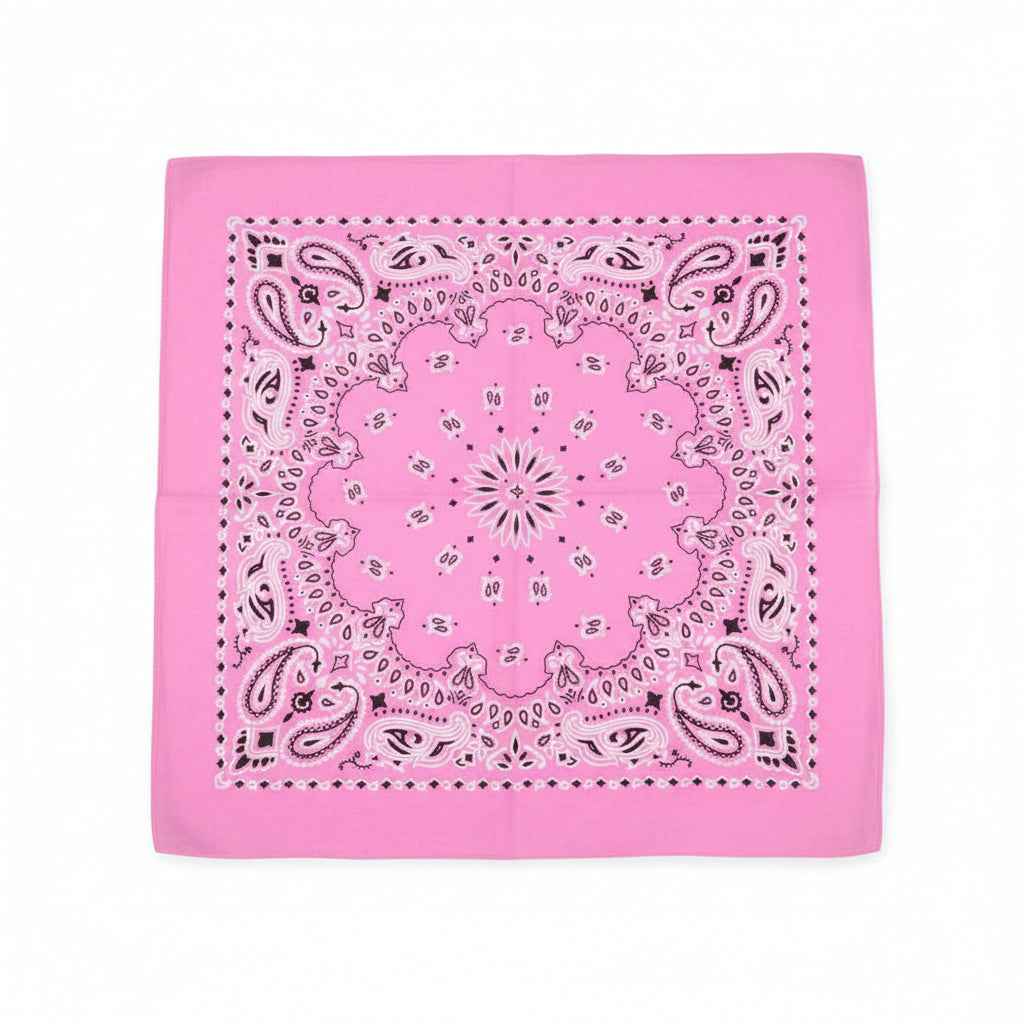 Bandana en coton rose motif cachemire - BoucleAura