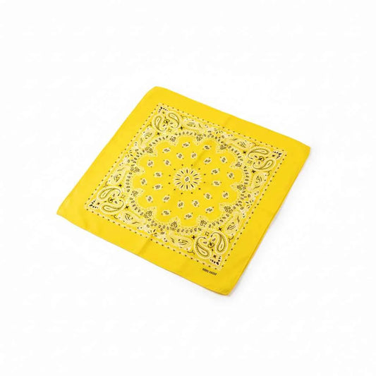 Bandana en coton jaune femme motif cachemire - BoucleAura