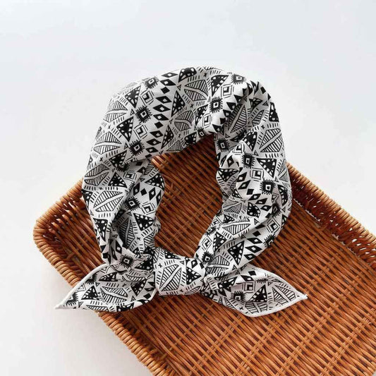 Bandana pour cheveux femme blanc à motifs géométriques - BoucleAura