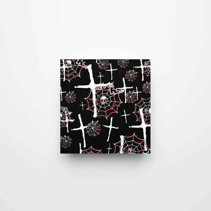 Bandana en coton noir pirate avec croix et toiles - BoucleAura