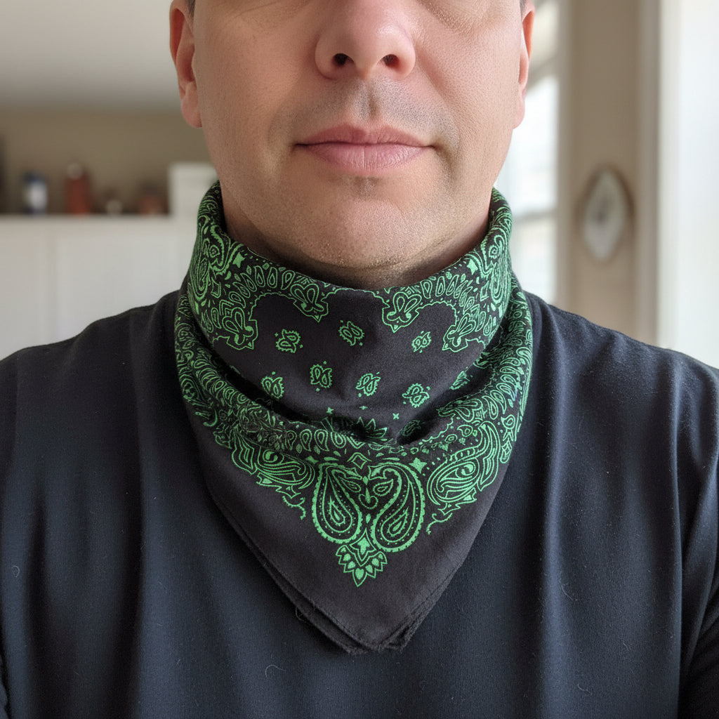 Bandana en coton homme vert