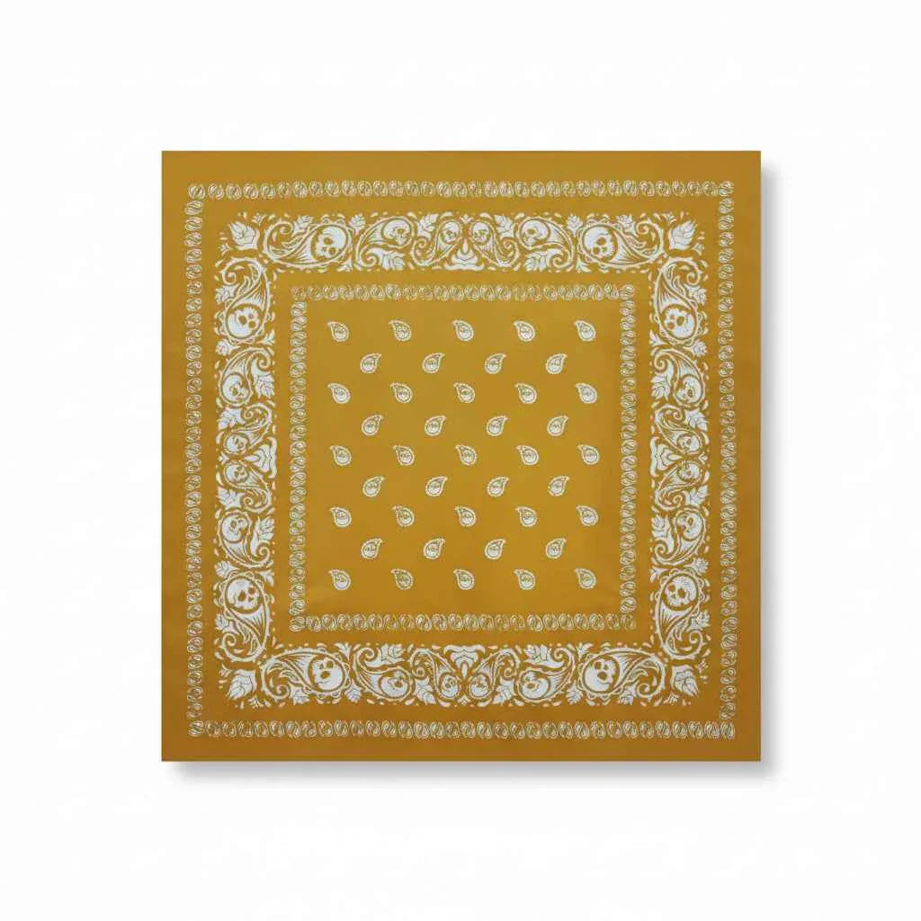 Bandana en coton jaune homme à motif cachemire - BoucleAura