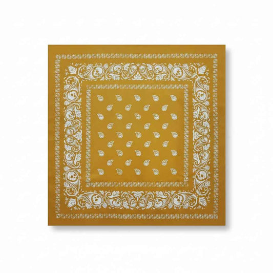 Bandana en coton jaune homme à motif cachemire - BoucleAura