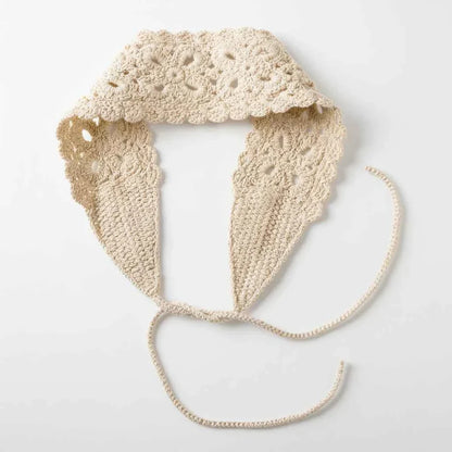 Bandana pour cheveux en crochet beige pour femme - BoucleAura