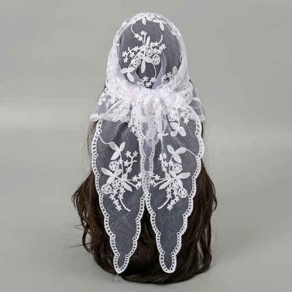 Bandana pour cheveux femme gris en dentelle - BoucleAura