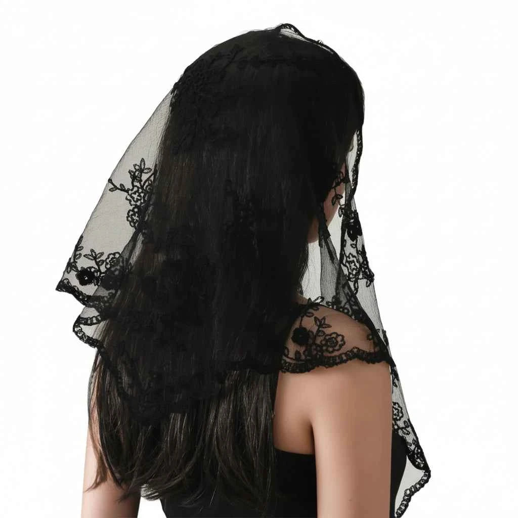 Bandana pour cheveux femme gris en dentelle - BoucleAura