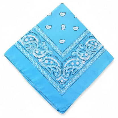 Foulard bandana bleu femme avec motif cachemire - BoucleAura