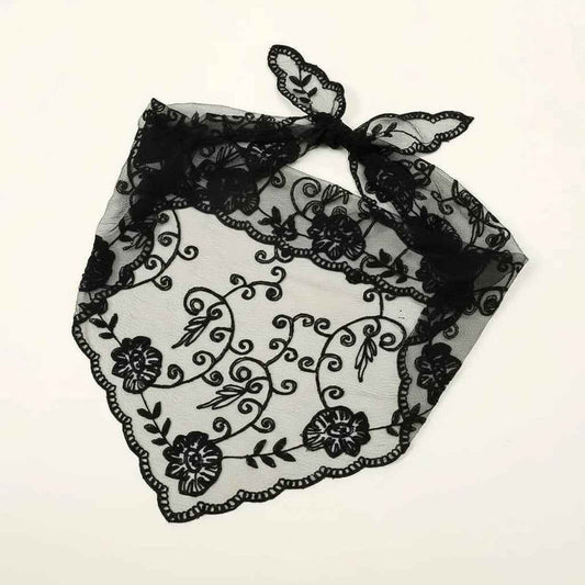 Bandana pour cheveux femme gris en dentelle - BoucleAura