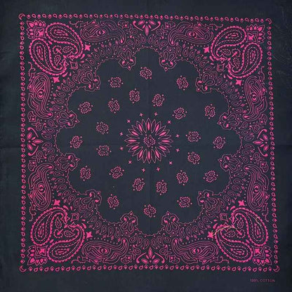 Bandana en coton noir motif cachemire - BoucleAura