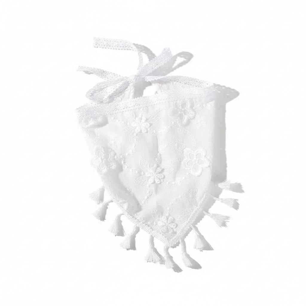 Bandana pour cheveux femme blanc à pompons - BoucleAura