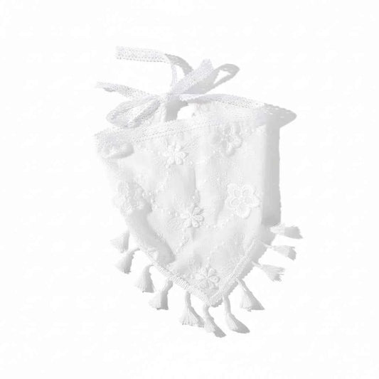 Bandana pour cheveux femme blanc à pompons - BoucleAura