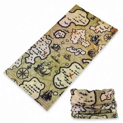 Tours De Cou Bandana carte au trésor pirate multicolore - BoucleAura