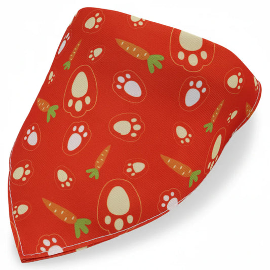 Bandana En Coton orange avec lapins et carottes