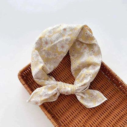 Bandana En Coton jaune à fleurs - BoucleAura