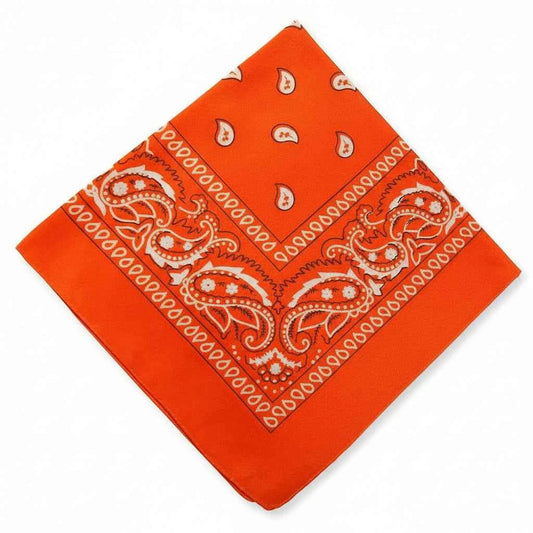 Foulard bandana orange femme à motifs cachemire - BoucleAura