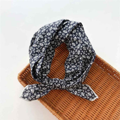 Bandana pour cheveux coton bleu - BoucleAura