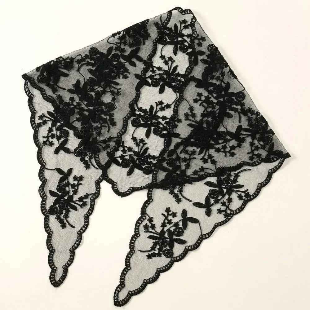 Bandana pour cheveux femme gris en dentelle - BoucleAura