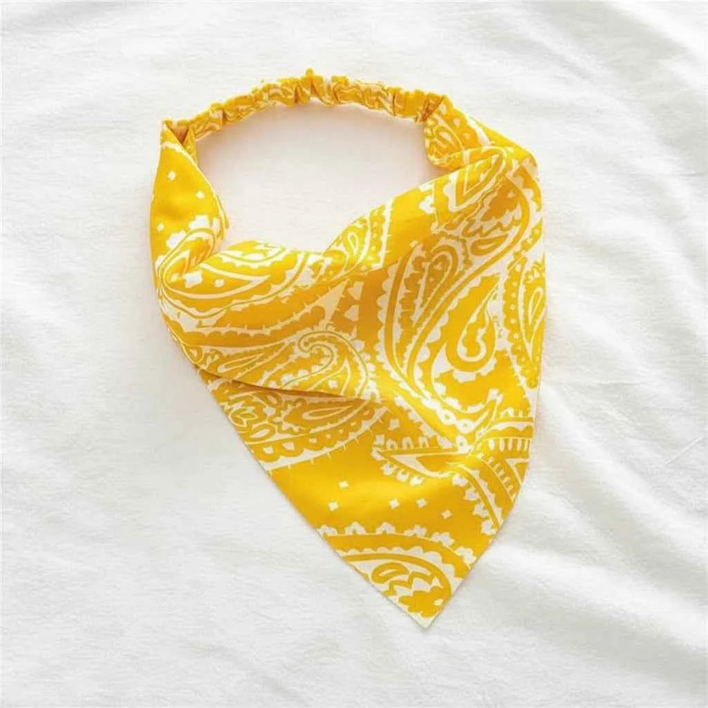 Bandana pour cheveux jaune coton - BoucleAura