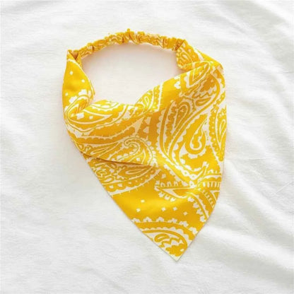 Bandana pour cheveux jaune coton - BoucleAura