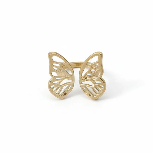 Anneau De Foulard papillon doré ajouré