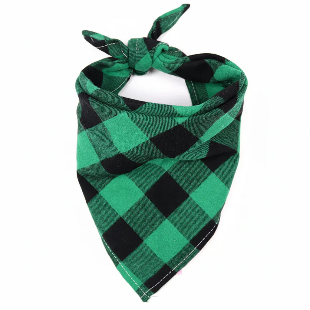 Bandana En Coton vert à carreaux noirs