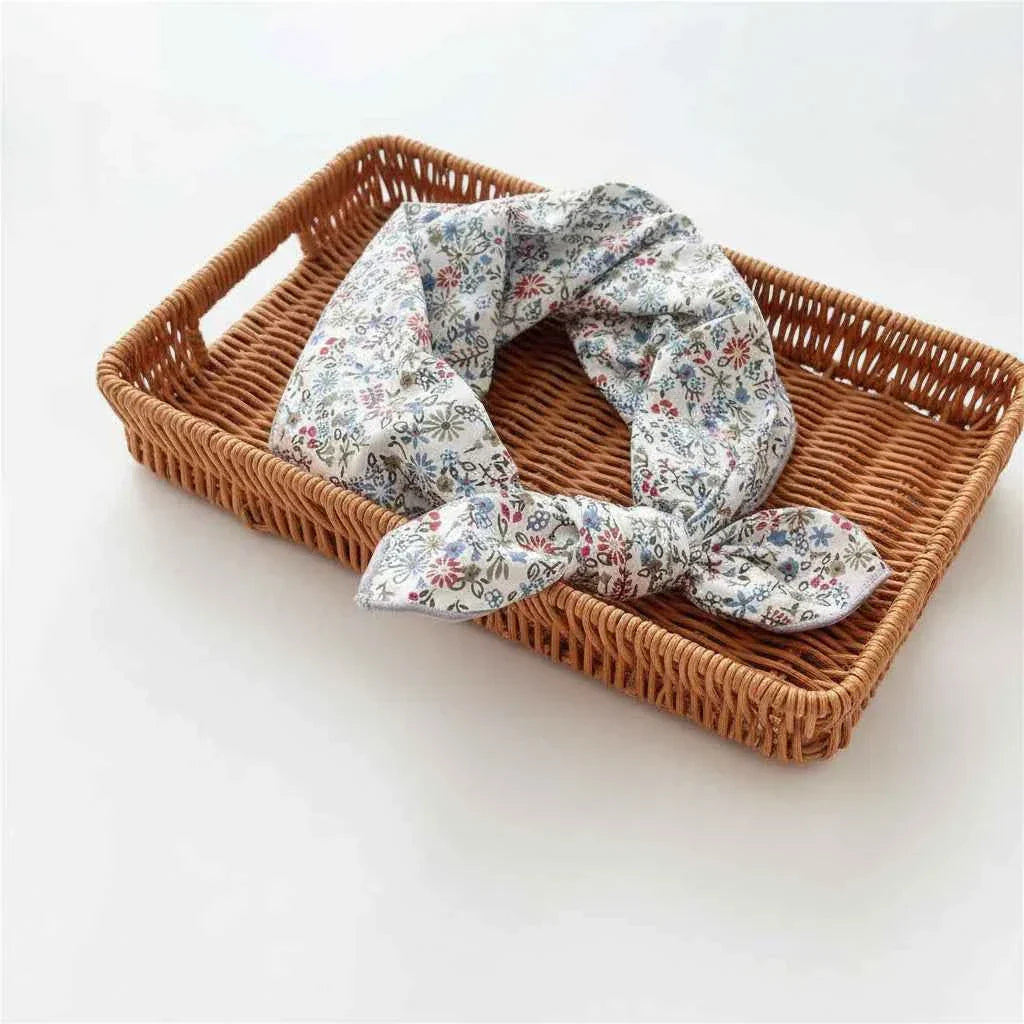 Bandana En Coton blanc à fleurs femme - BoucleAura