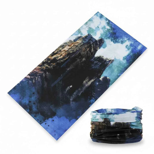 Tour De Cou Bandana multicolore paysage bleu - BoucleAura