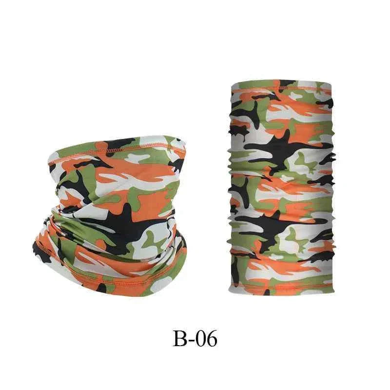 Tour De Cou Bandana multicolore camouflage vert orange - BoucleAura